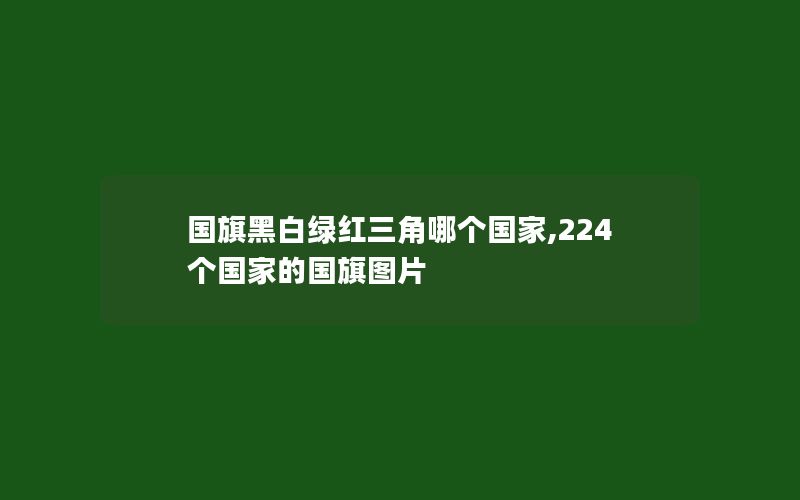 国旗黑白绿红三角哪个国家,224个国家的国旗图片