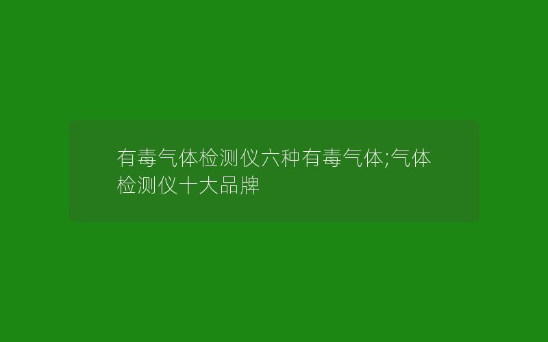 有毒气体检测仪六种有毒气体;气体检测仪十大品牌