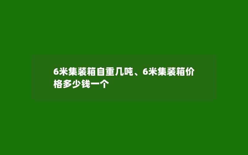 6米集装箱自重几吨、6米集装箱价格多少钱一个