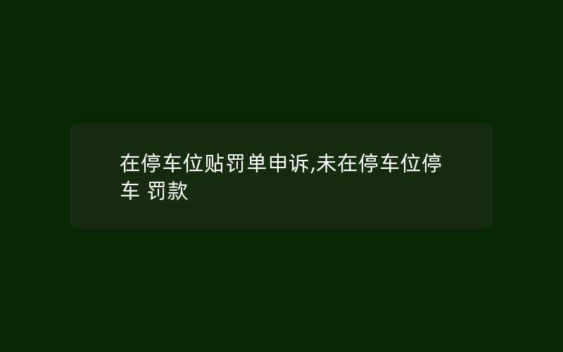 在停车位贴罚单申诉,未在停车位停车 罚款