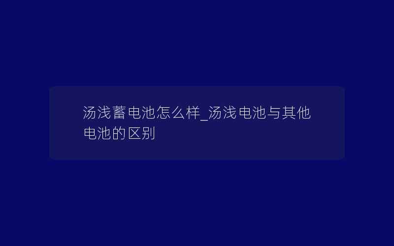 汤浅蓄电池怎么样_汤浅电池与其他电池的区别