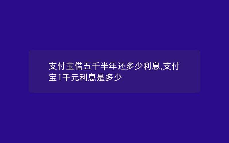 支付宝借五千半年还多少利息,支付宝1千元利息是多少