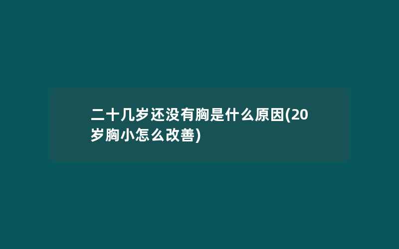 二十几岁还没有胸是什么原因(20岁胸小怎么改善)