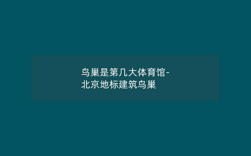 鸟巢是第几大体育馆-北京地标建筑鸟巢