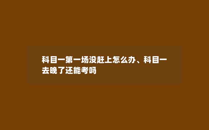 科目一第一场没赶上怎么办、科目一去晚了还能考吗