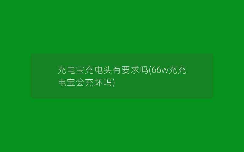 充电宝充电头有要求吗(66w充充电宝会充坏吗)