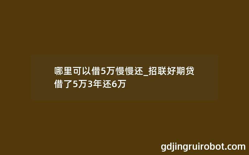 哪里可以借5万慢慢还_招联好期贷借了5万3年还6万