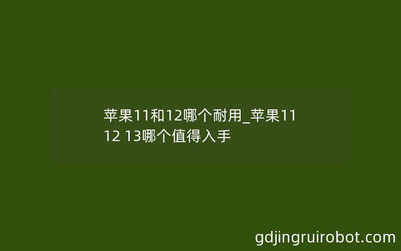 苹果11和12哪个耐用_苹果11 12 13哪个值得入手