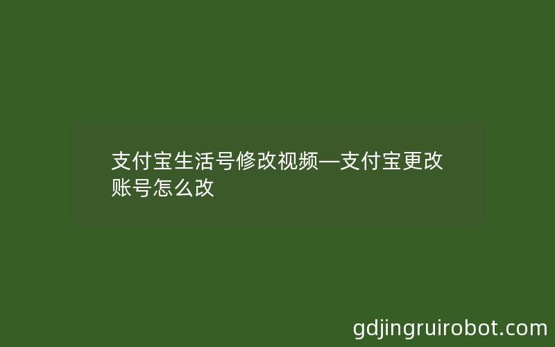 支付宝生活号修改视频—支付宝更改账号怎么改