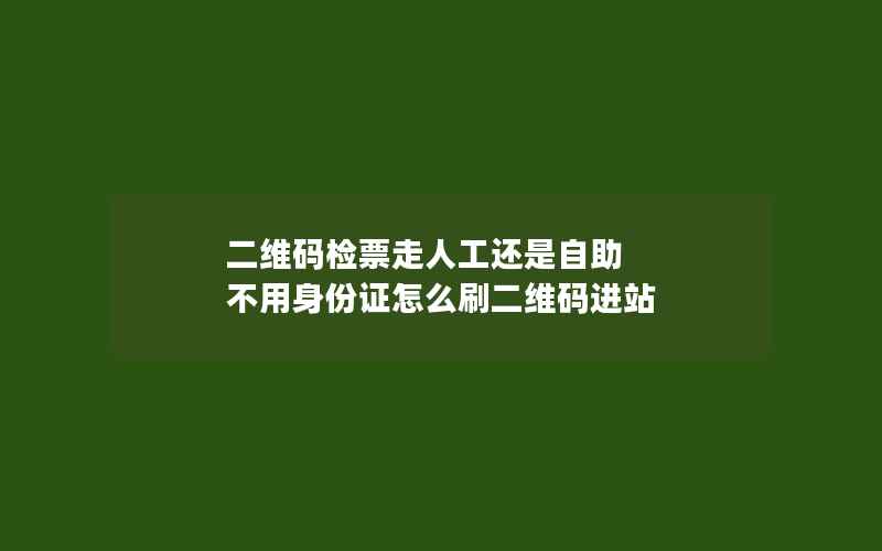 二维码检票走人工还是自助 不用身份证怎么刷二维码进站