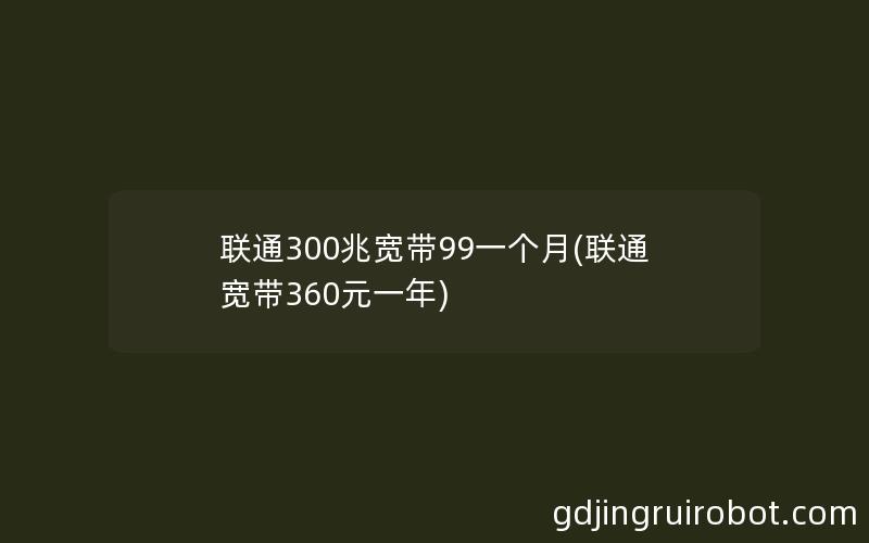 联通300兆宽带99一个月(联通宽带360元一年)