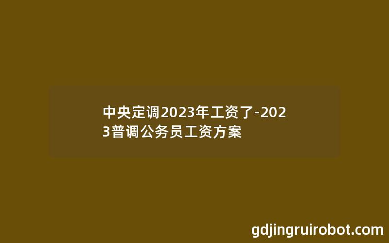 中央定调2023年工资了-2023普调公务员工资方案