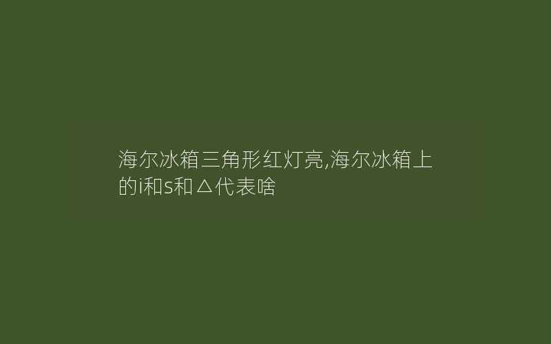 海尔冰箱三角形红灯亮,海尔冰箱上的i和s和△代表啥