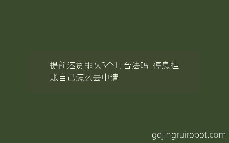 提前还贷排队3个月合法吗_停息挂账自己怎么去申请