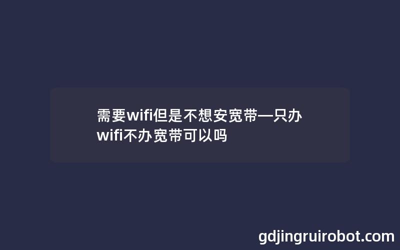 需要wifi但是不想安宽带—只办wifi不办宽带可以吗