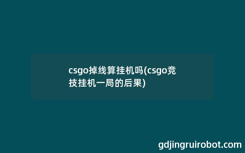 csgo掉线算挂机吗(csgo竞技挂机一局的后果)