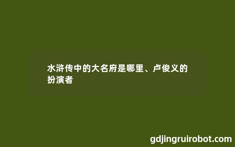 水浒传中的大名府是哪里、卢俊义的扮演者