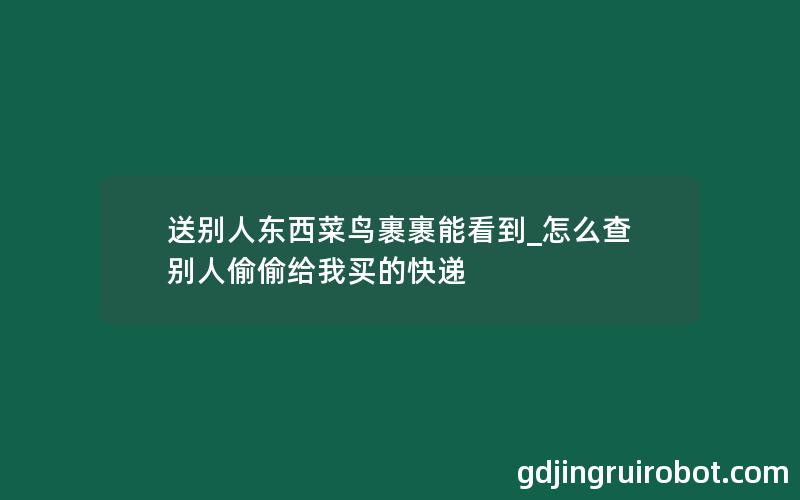 送别人东西菜鸟裹裹能看到_怎么查别人偷偷给我买的快递