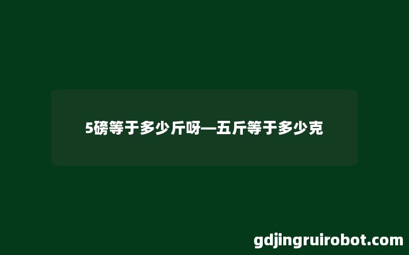 5磅等于多少斤呀—五斤等于多少克