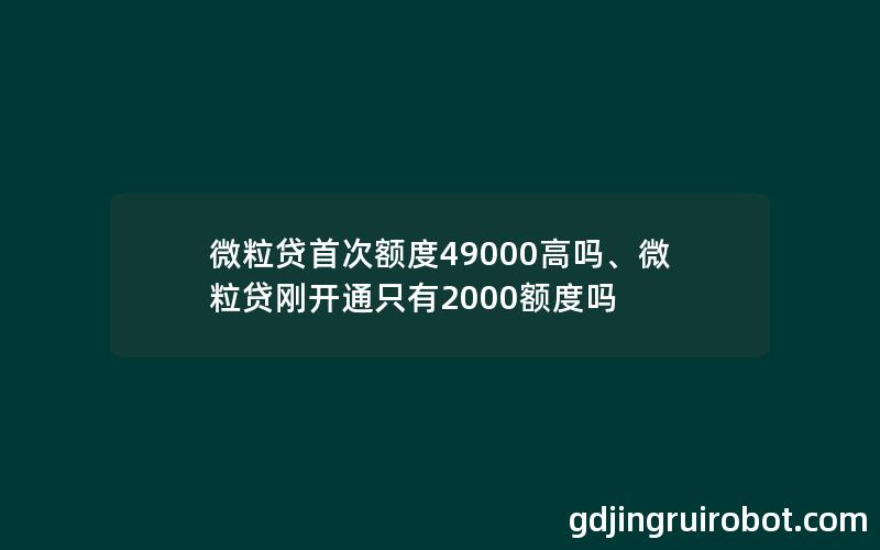 微粒贷首次额度49000高吗、微粒贷刚开通只有2000额度吗