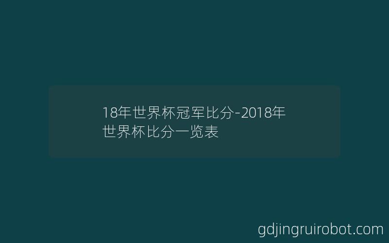 18年世界杯冠军比分-2018年世界杯比分一览表