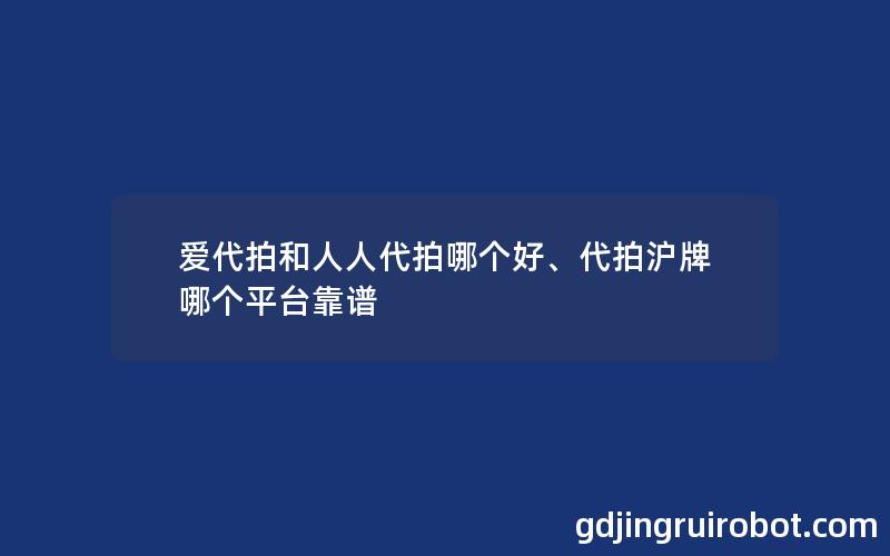 爱代拍和人人代拍哪个好、代拍沪牌哪个平台靠谱