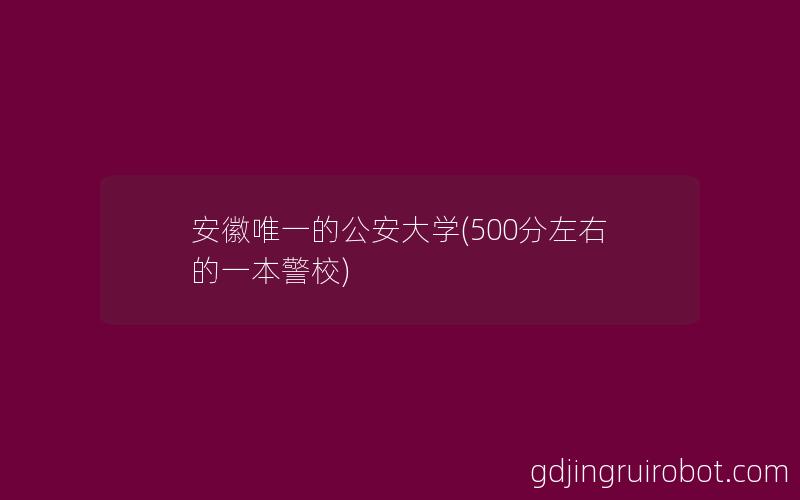 安徽唯一的公安大学(500分左右的一本警校)