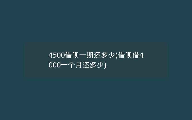 4500借呗一期还多少(借呗借4000一个月还多少)