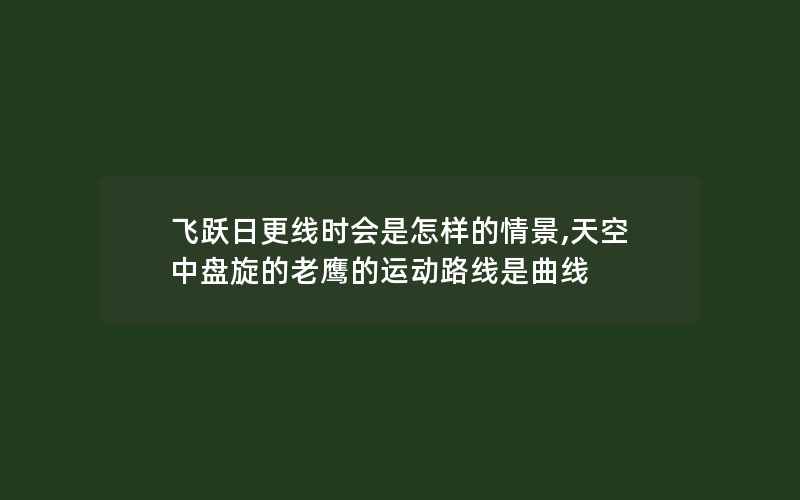 飞跃日更线时会是怎样的情景,天空中盘旋的老鹰的运动路线是曲线