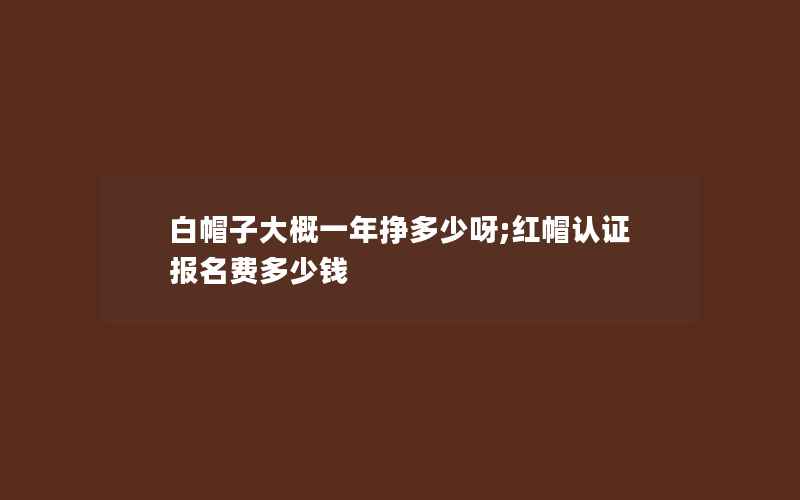 白帽子大概一年挣多少呀;红帽认证报名费多少钱