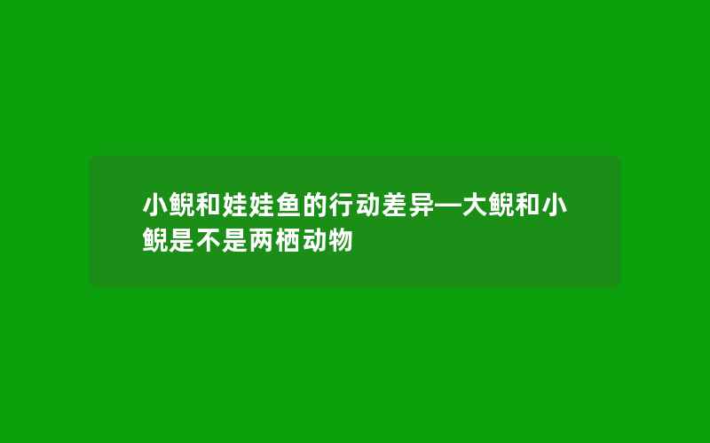 小鲵和娃娃鱼的行动差异—大鲵和小鲵是不是两栖动物