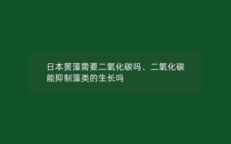 日本箦藻需要二氧化碳吗、二氧化碳能抑制藻类的生长吗