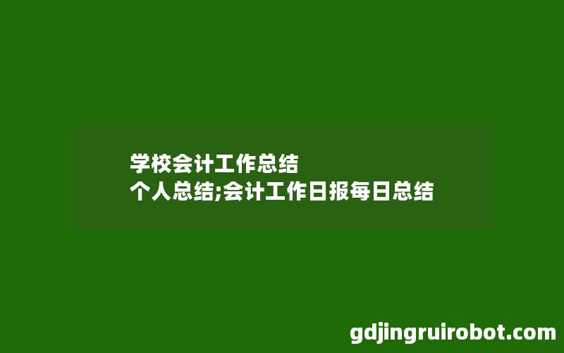 学校会计工作总结 个人总结;会计工作日报每日总结