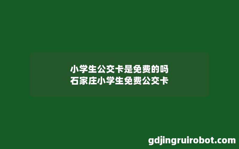 小学生公交卡是免费的吗 石家庄小学生免费公交卡