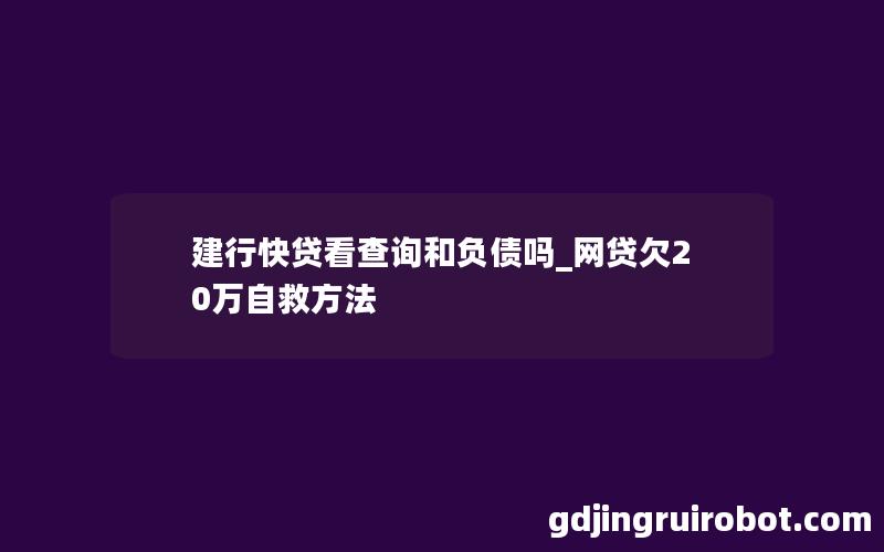 建行快贷看查询和负债吗_网贷欠20万自救方法