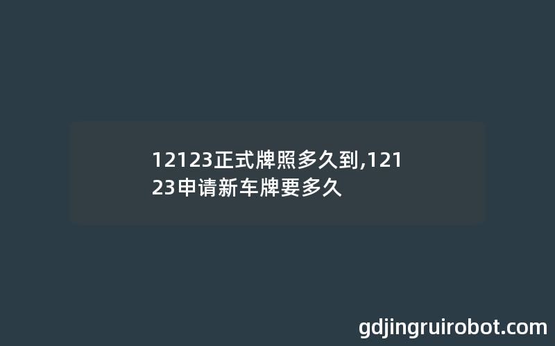 12123正式牌照多久到,12123申请新车牌要多久