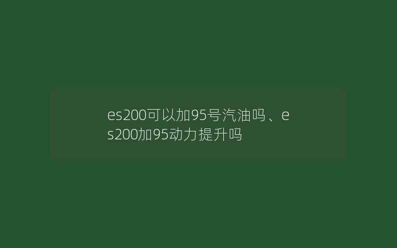 es200可以加95号汽油吗、es200加95动力提升吗