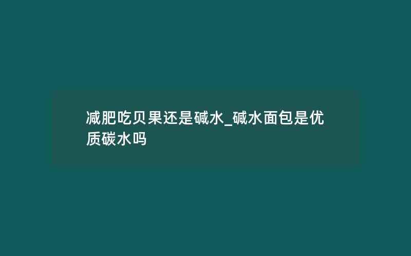 减肥吃贝果还是碱水_碱水面包是优质碳水吗