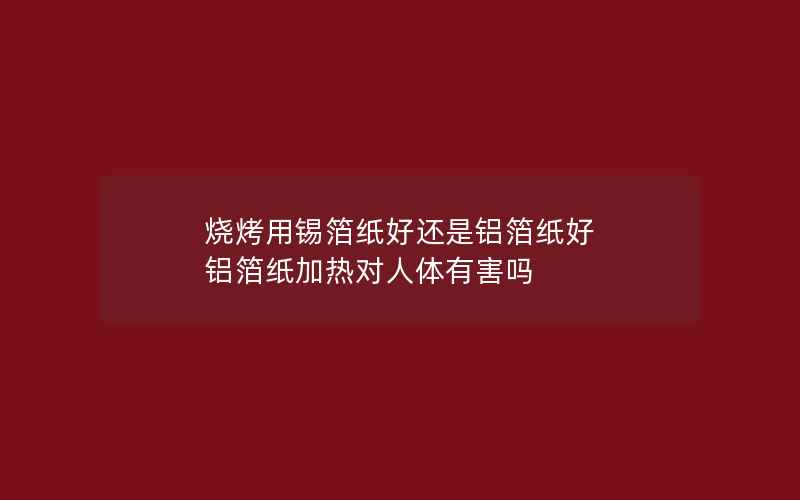 烧烤用锡箔纸好还是铝箔纸好 铝箔纸加热对人体有害吗