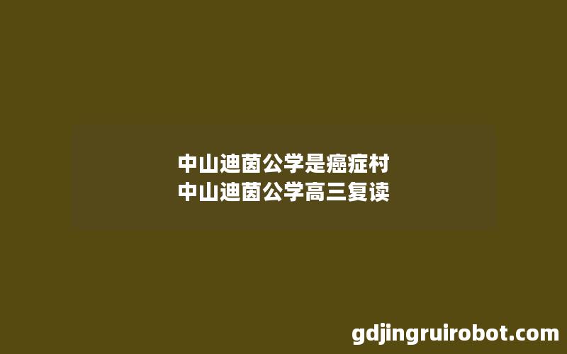 中山迪茵公学是癌症村 中山迪茵公学高三复读