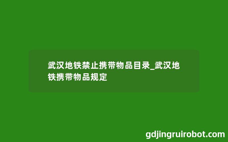 武汉地铁禁止携带物品目录_武汉地铁携带物品规定