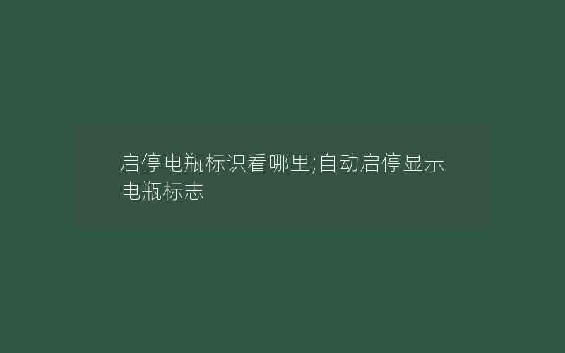 启停电瓶标识看哪里;自动启停显示电瓶标志