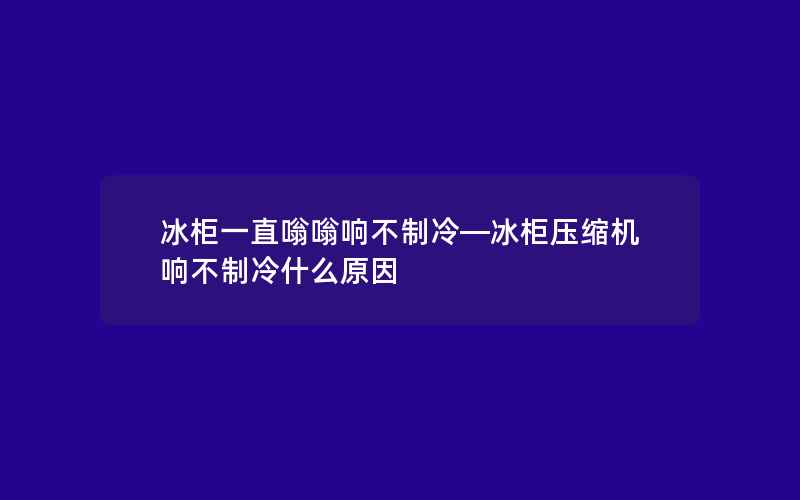 冰柜一直嗡嗡响不制冷—冰柜压缩机响不制冷什么原因