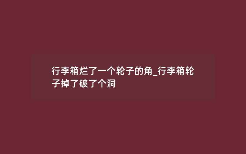 行李箱烂了一个轮子的角_行李箱轮子掉了破了个洞